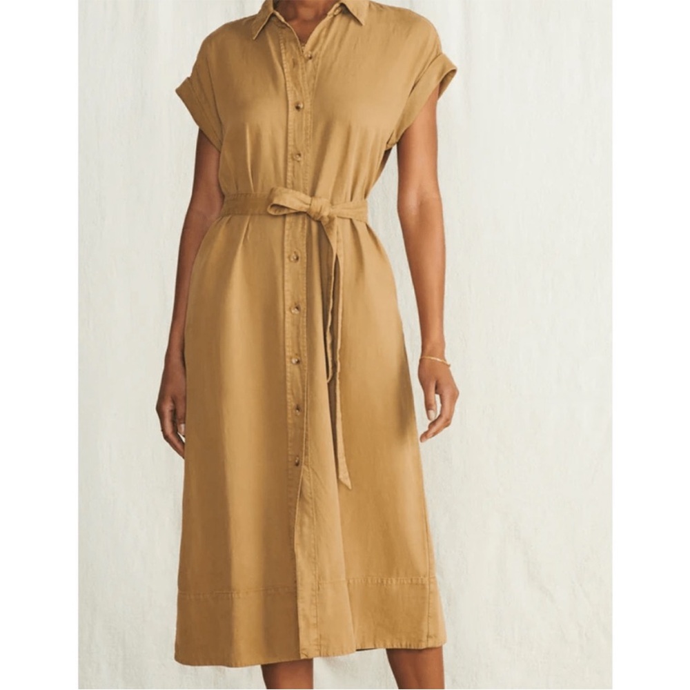 NWT Faherty Arlie Button Down Short Sleeve Midi Dress Size Large